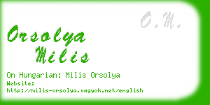 orsolya milis business card
